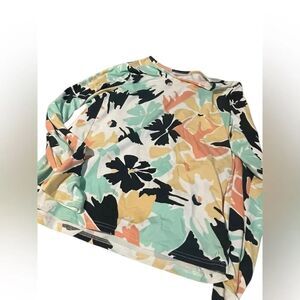 Hang Ten Floral Long Sleeve Top - Mint, Coral, Yellow, Black